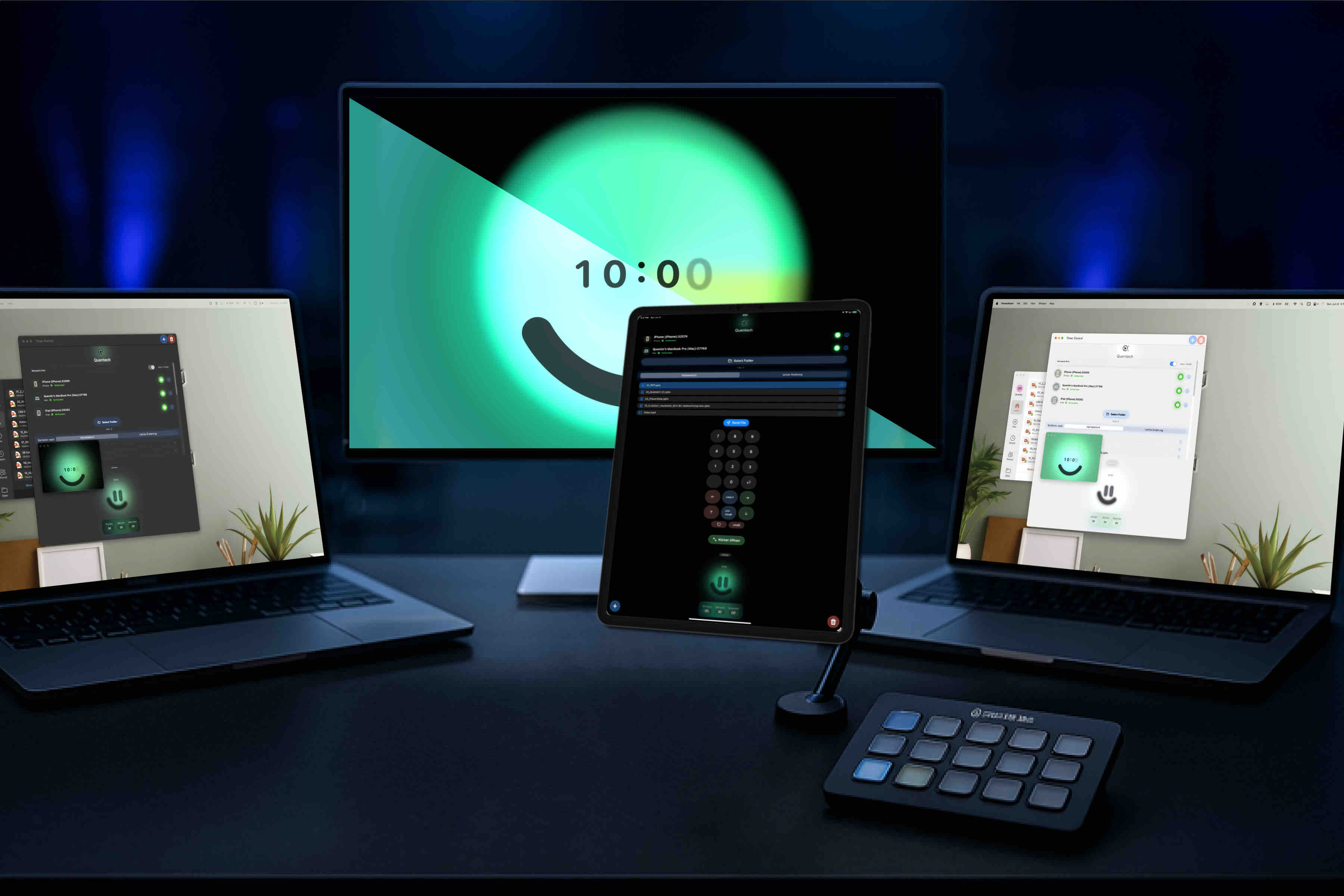 People watching a concert. Photo with a purple hue